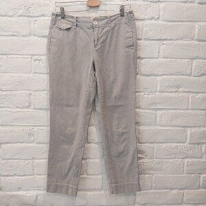 Paper Boy By Anthropologie Ankle Pants Womens 4 Blue Seersucker Striped Low Rise